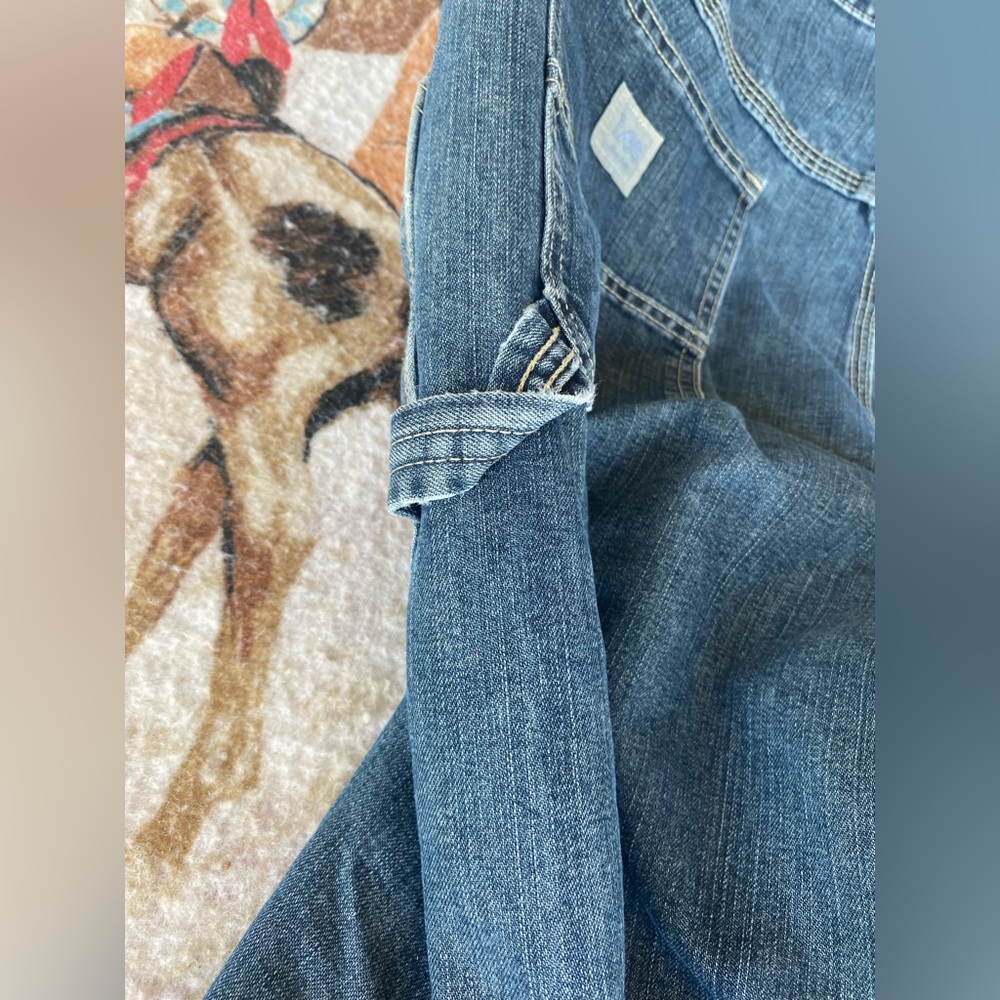 Lee Carpenter Jeans Relaxed Pockets Hammer Loop Paint Splattered 40x32 - Picture 3 of 8